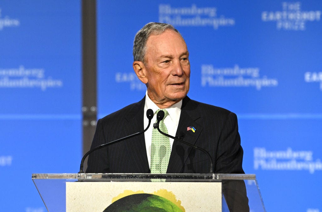 Michael Bloomberg at a podium in 2023.