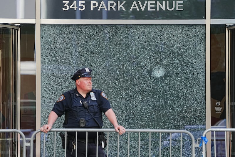 New York Police Department officers are pictured outside 345 Park Ave. Tuesday, July 29, 2025, in New York City.