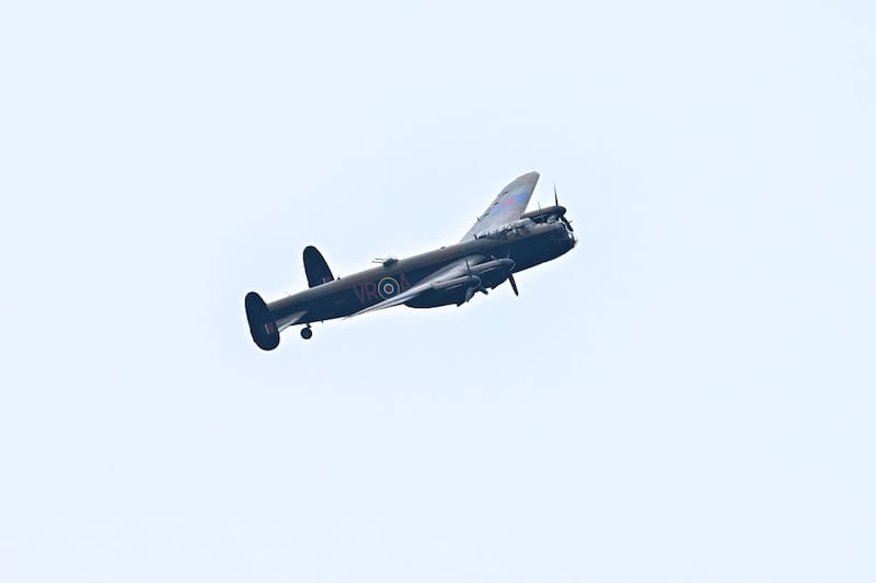 HAMILTON, ONTARIO - JUNE 02: A B-52 bomber flies over the course during the final round of the RBC Canadian Open at Hamilton Golf & Country Club on June 02, 2024 in Hamilton, Ontario, Canada. (Photo by Minas Panagiotakis/Getty Images)