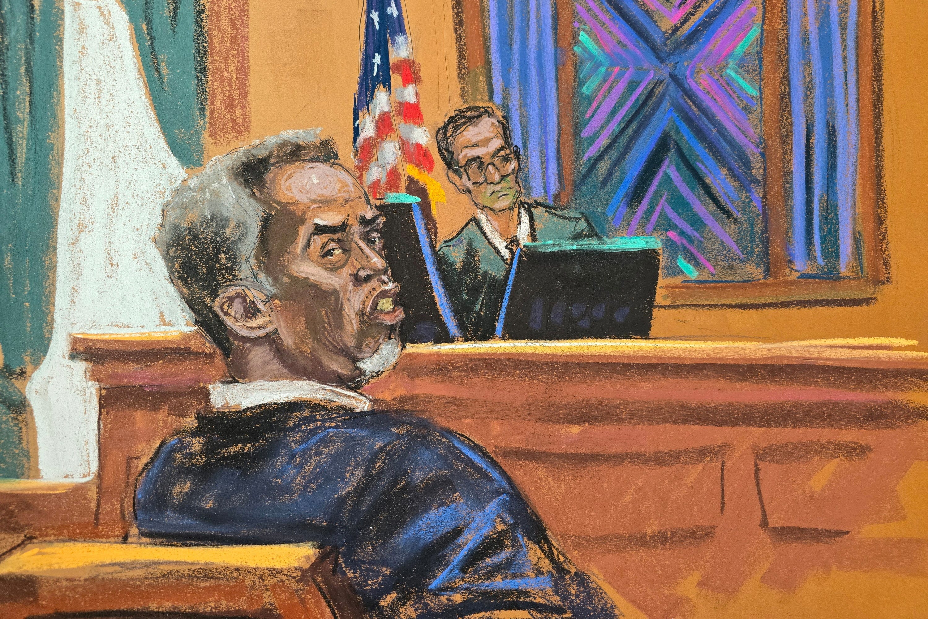 Sean Diddy Combs courtroom sketch Subramanian