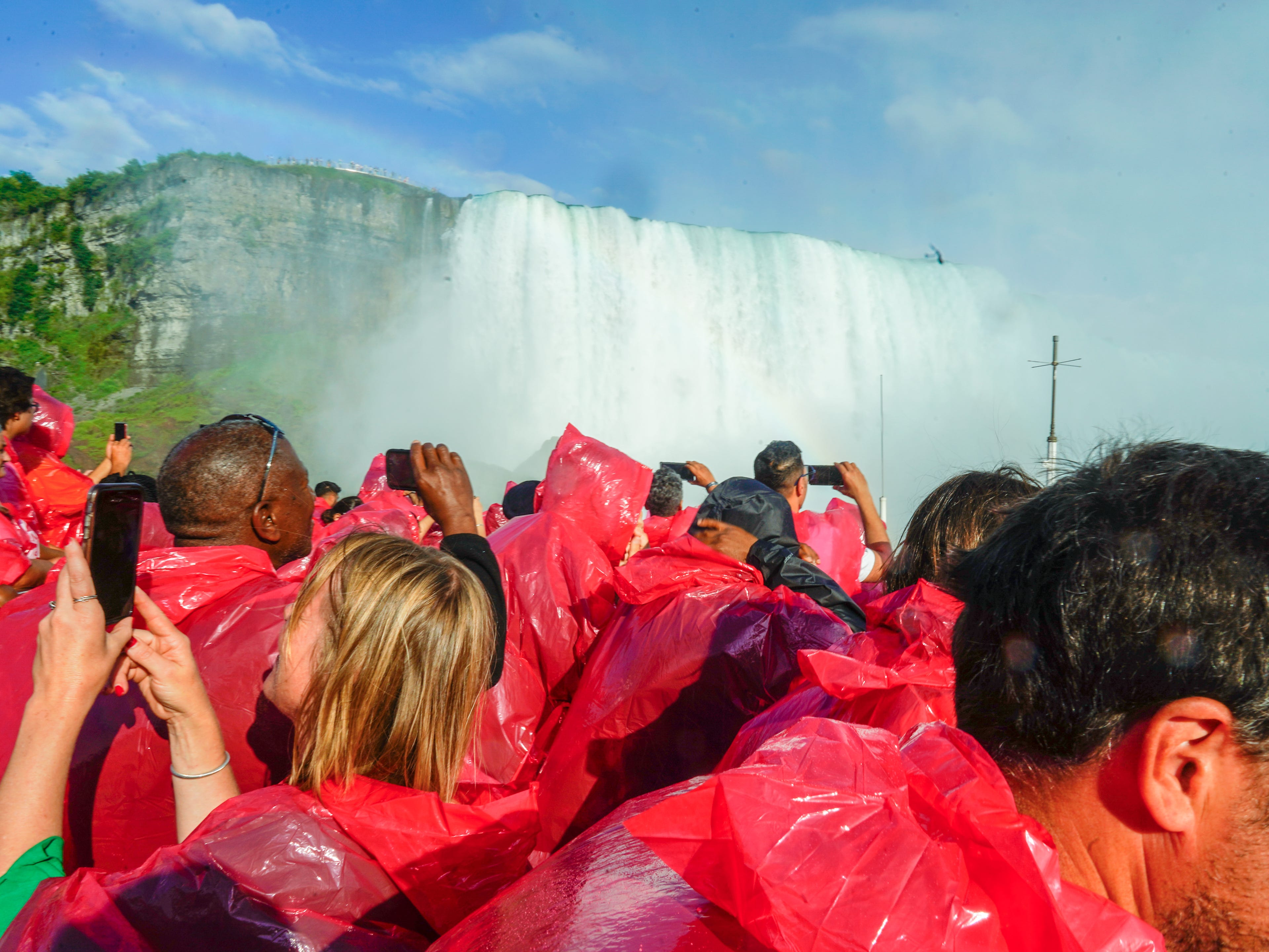 Crowds on the boat at Niagara Falls