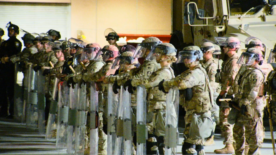 Downtown Los Angeles protesters clash with police, National Guard