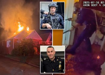 Dramatic bodycam footage shows two NYPD cops bust into burning NYC home to rescue residents