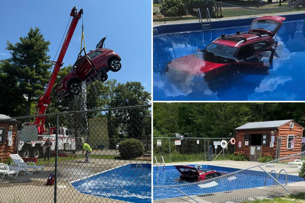 Driver mistakenly plows through fence, into Massachusetts campground pool packed with vacationers