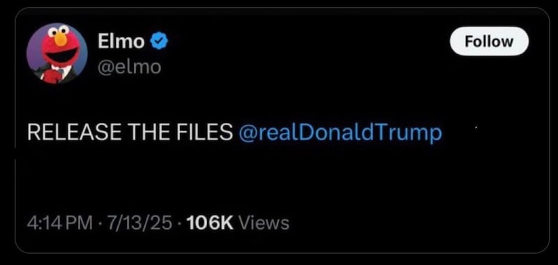 One of the hacked Elmo posts - The Daily Beast has censored the final sentence.