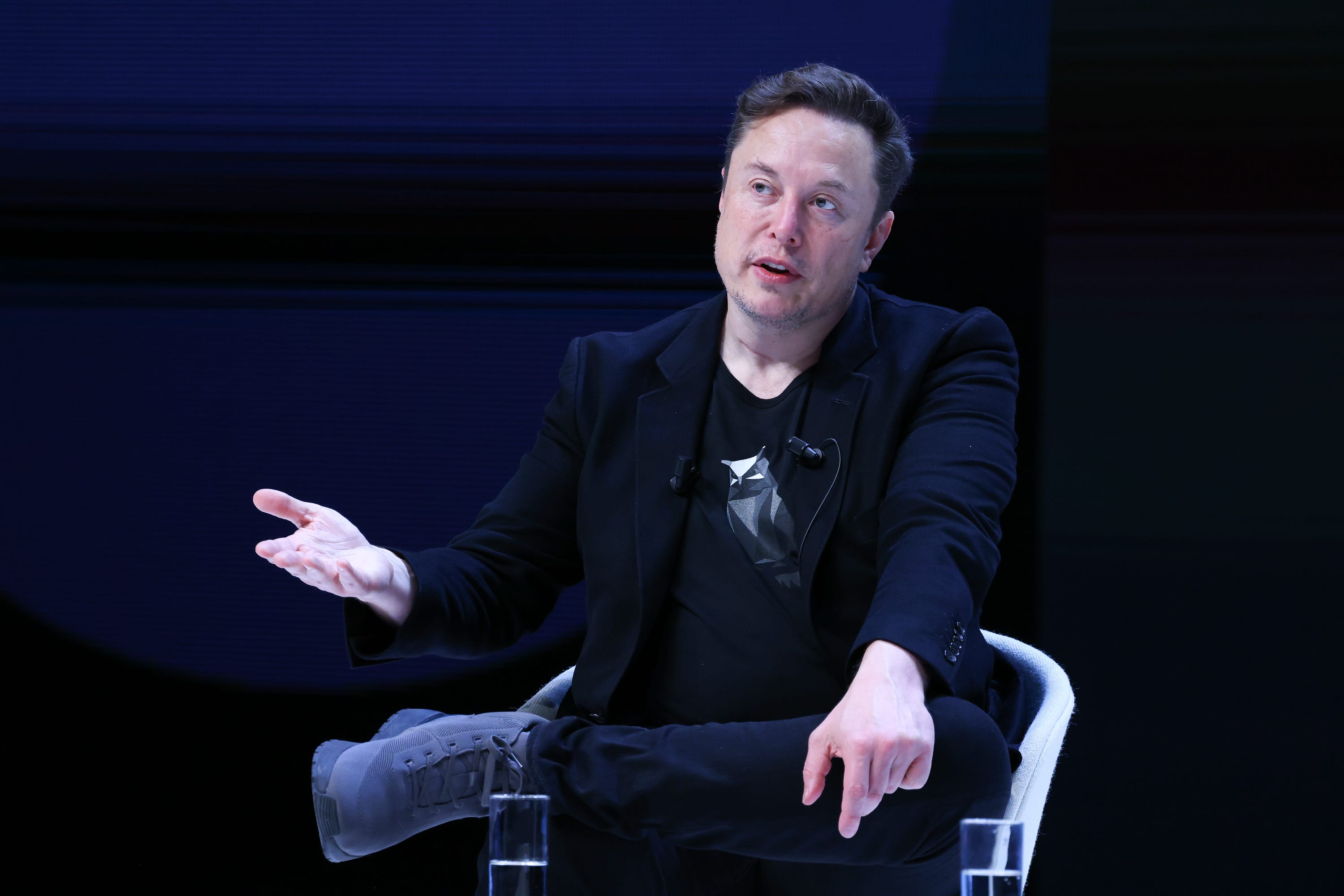 Elon Musk is pictured at Cannes Lions in 2024.