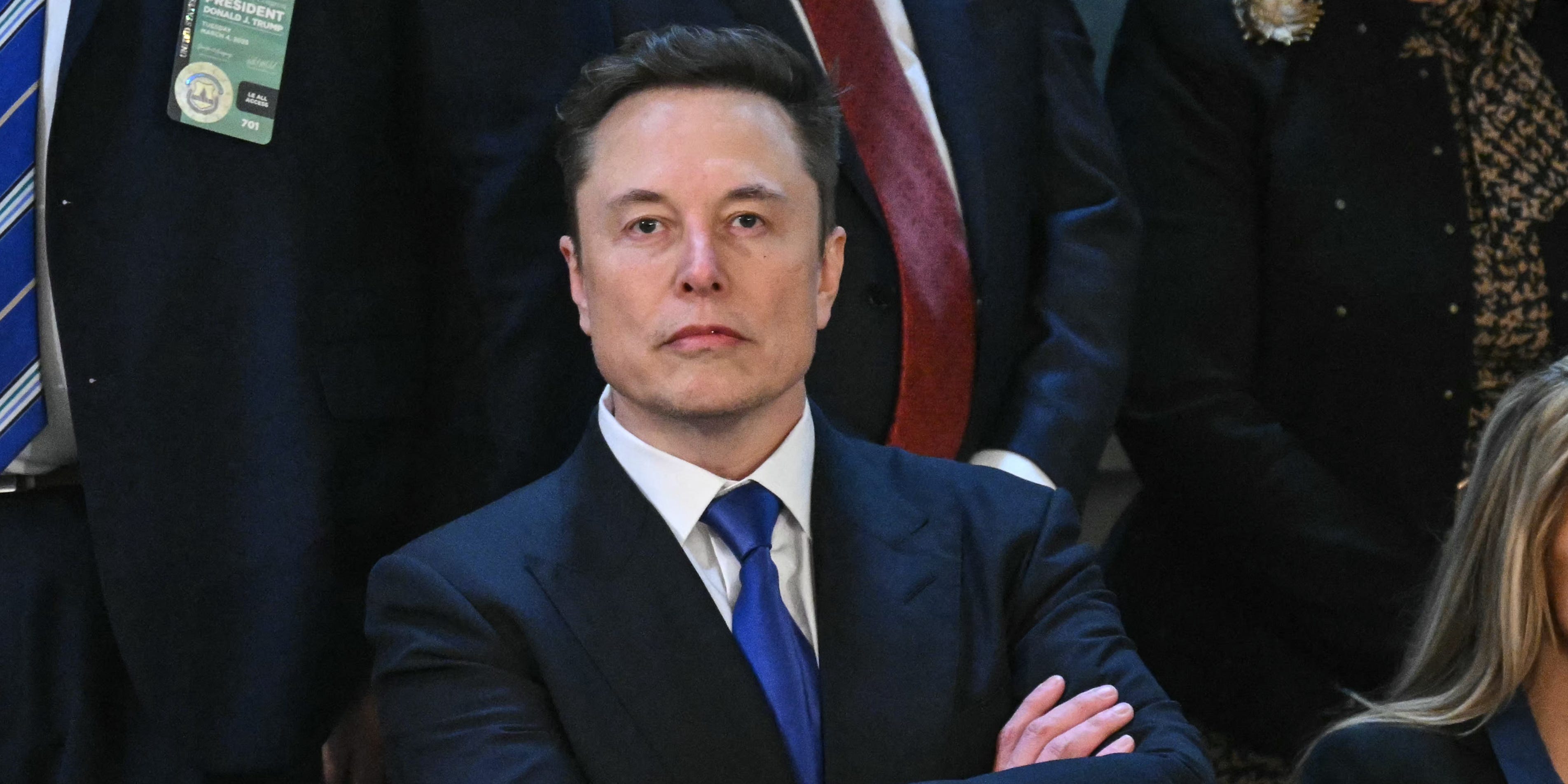 Elon Musk at President Donald Trump's address to a joint session of Congress in the House Chamber of the US Capitol in Washington, DC, on March 4, 2025.