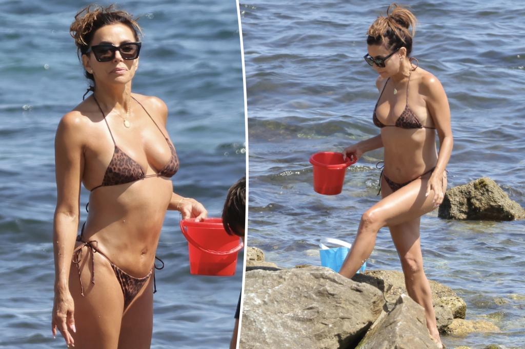 Eva Longoria, 50, soaks up the sun in itty-bitty bikini