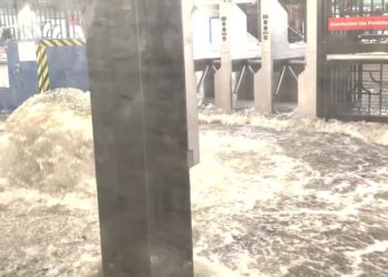 Flash Floods Pour Into New York City Subway Station
