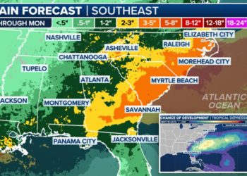 Flood threats plague Southeast this weekend as tropical downpours return