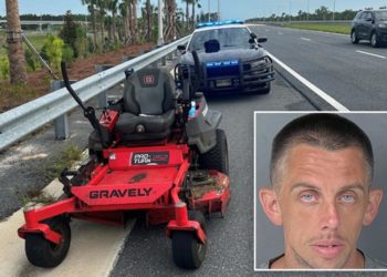Florida man arrested for allegedly driving lawn mower drunk down busy highway