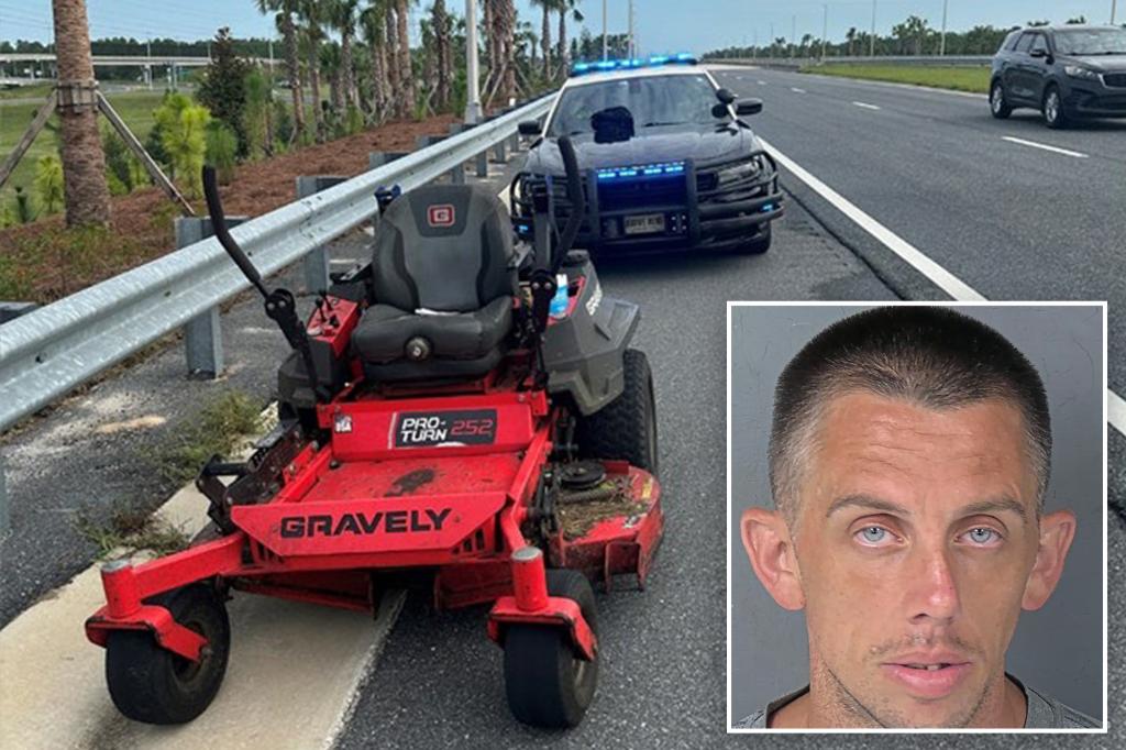 Florida man arrested for allegedly driving lawn mower drunk down busy highway