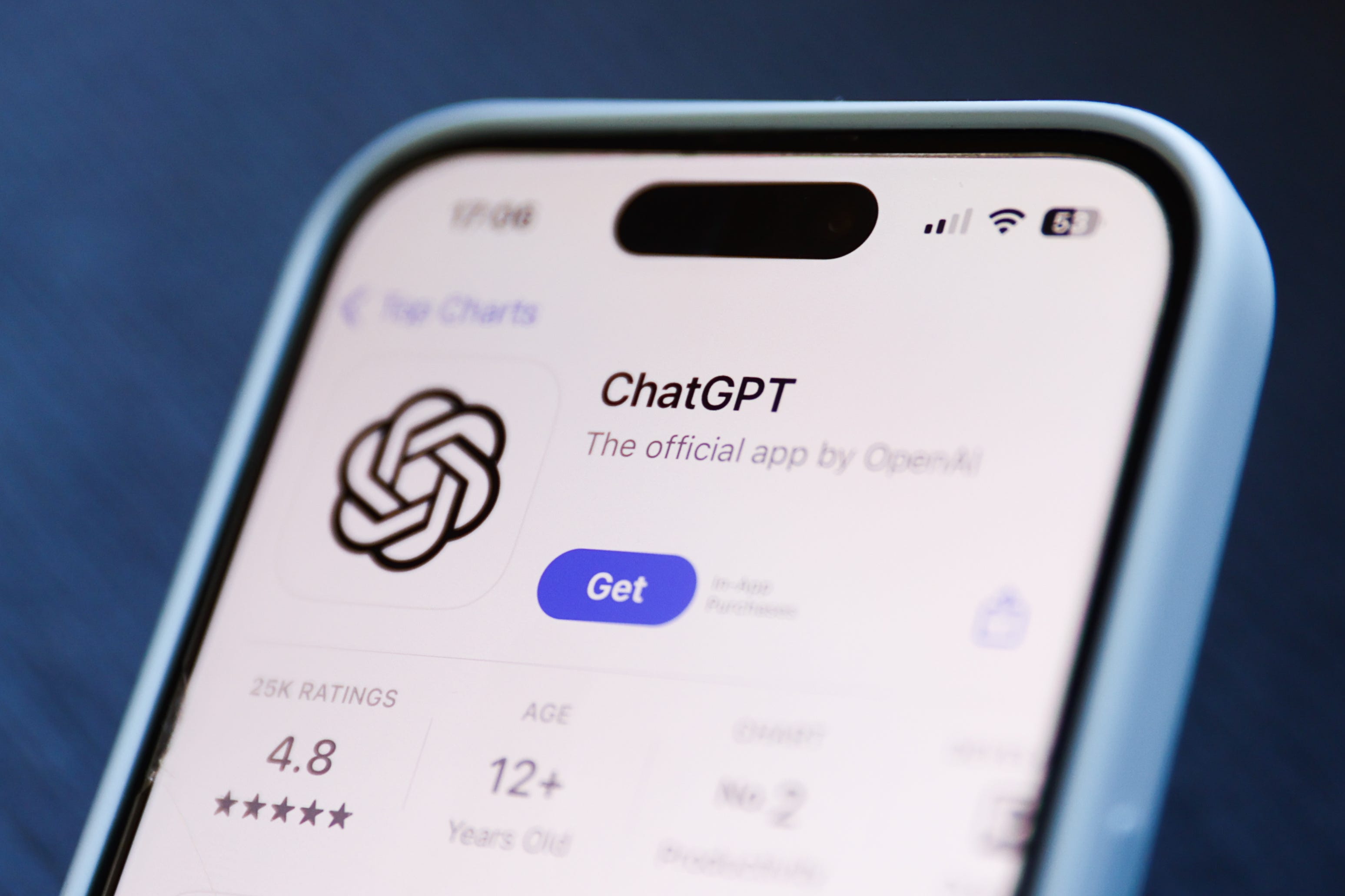 The ChatGPT page on Apple's App Store.