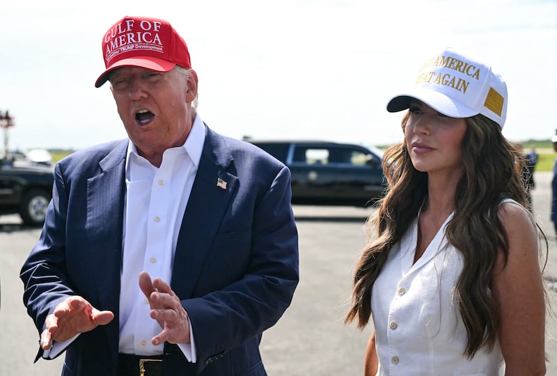 Donald Trump and Kristi Noem
