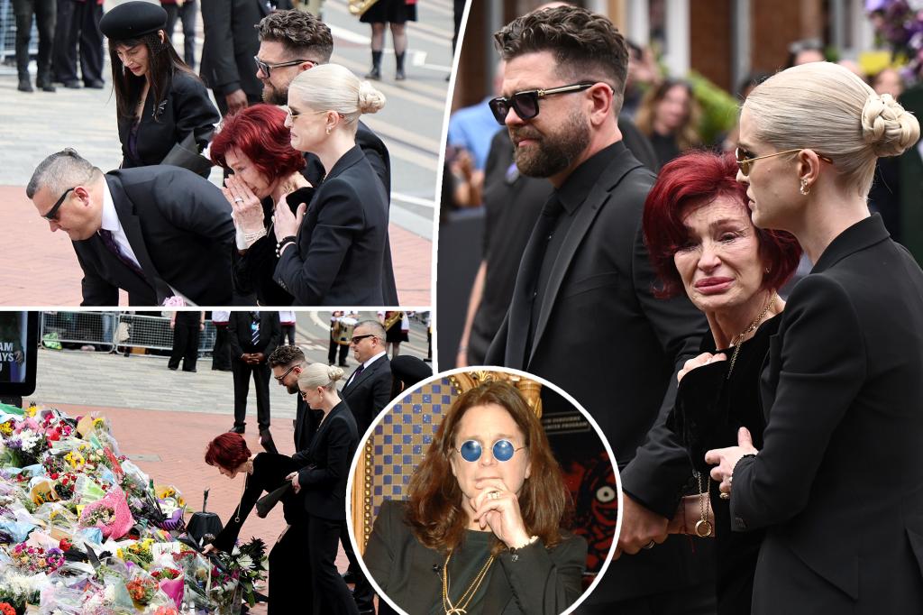 Grief-stricken Sharon Osbourne and kids put on united front at Ozzy’s funeral procession