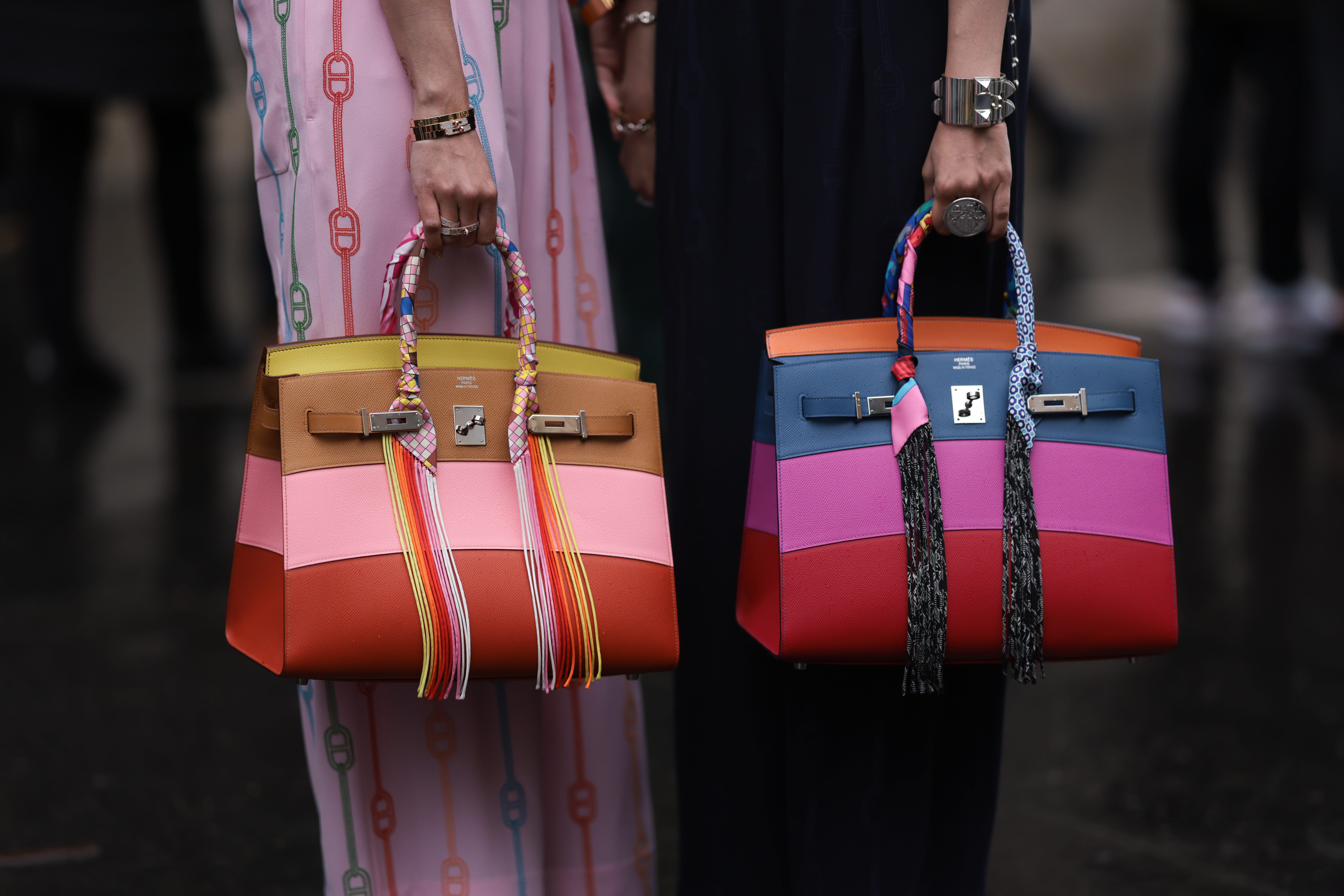 Birkin bags at Paris Fashion Week in March 2024