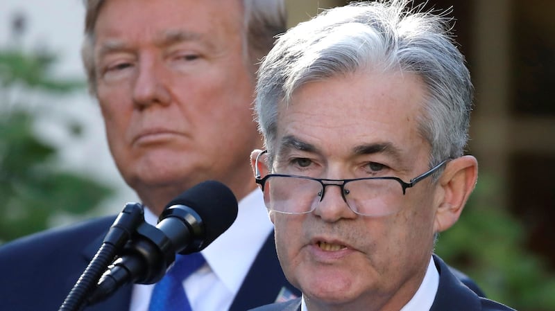 U.S. President Donald Trump looks on as Jerome Powell, his nominee to become chairman of the U.S. Federal Reserve, speaks at the White House in Washington, U.S., November 2, 2017.