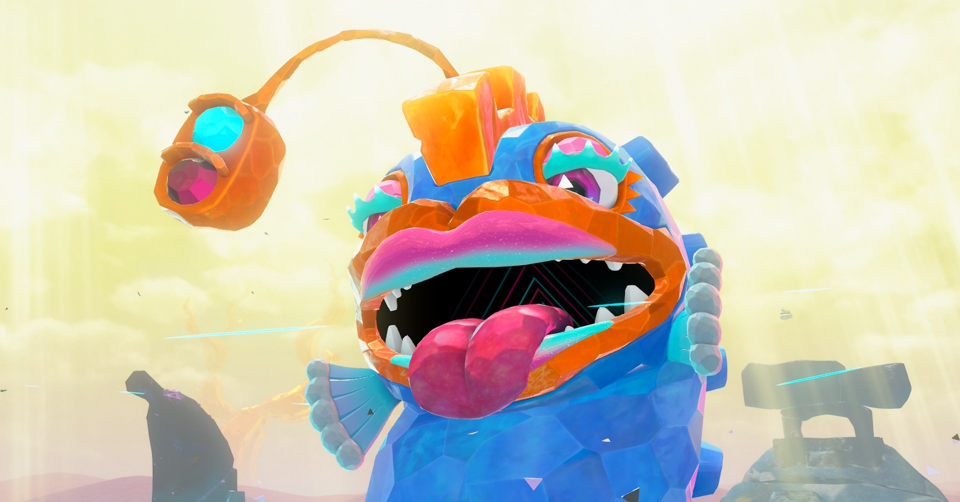 A giant eel who takes you to different layers in Donkey Kong Bananza