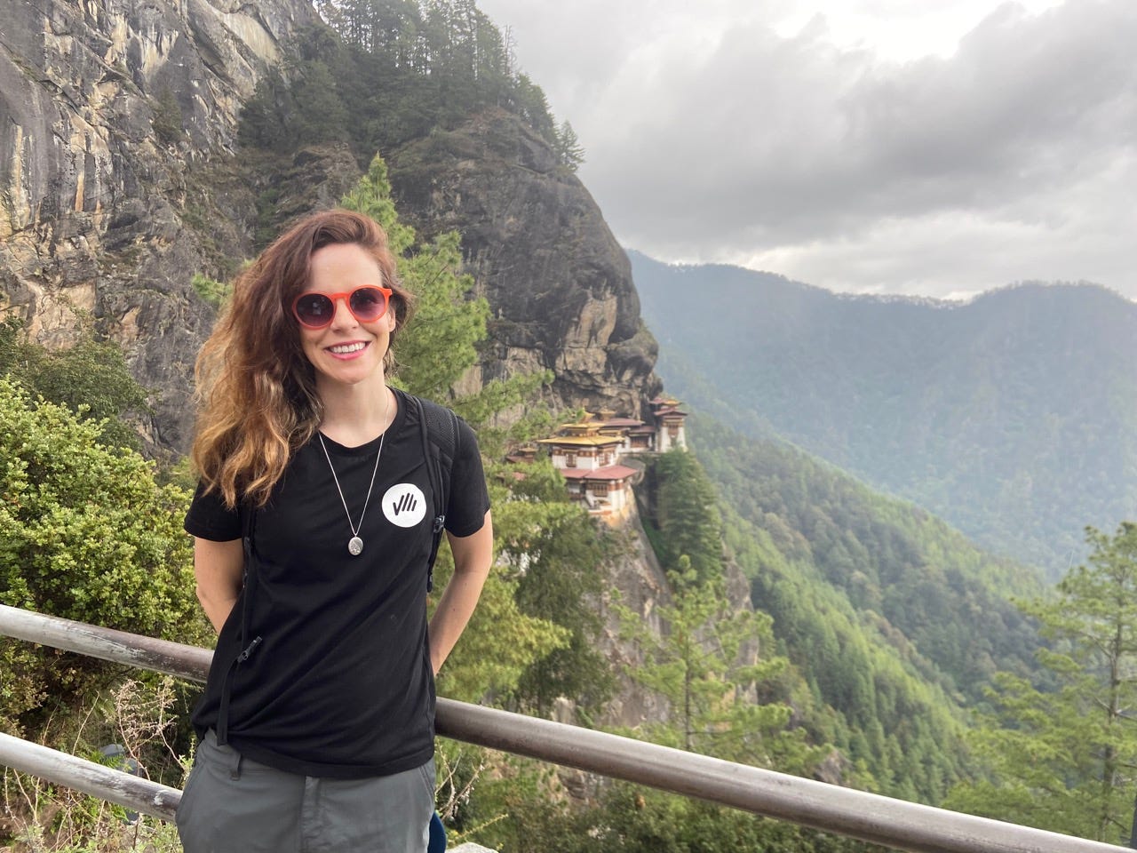 Melissa Noble visiting Paro Taktsang in Bhutan