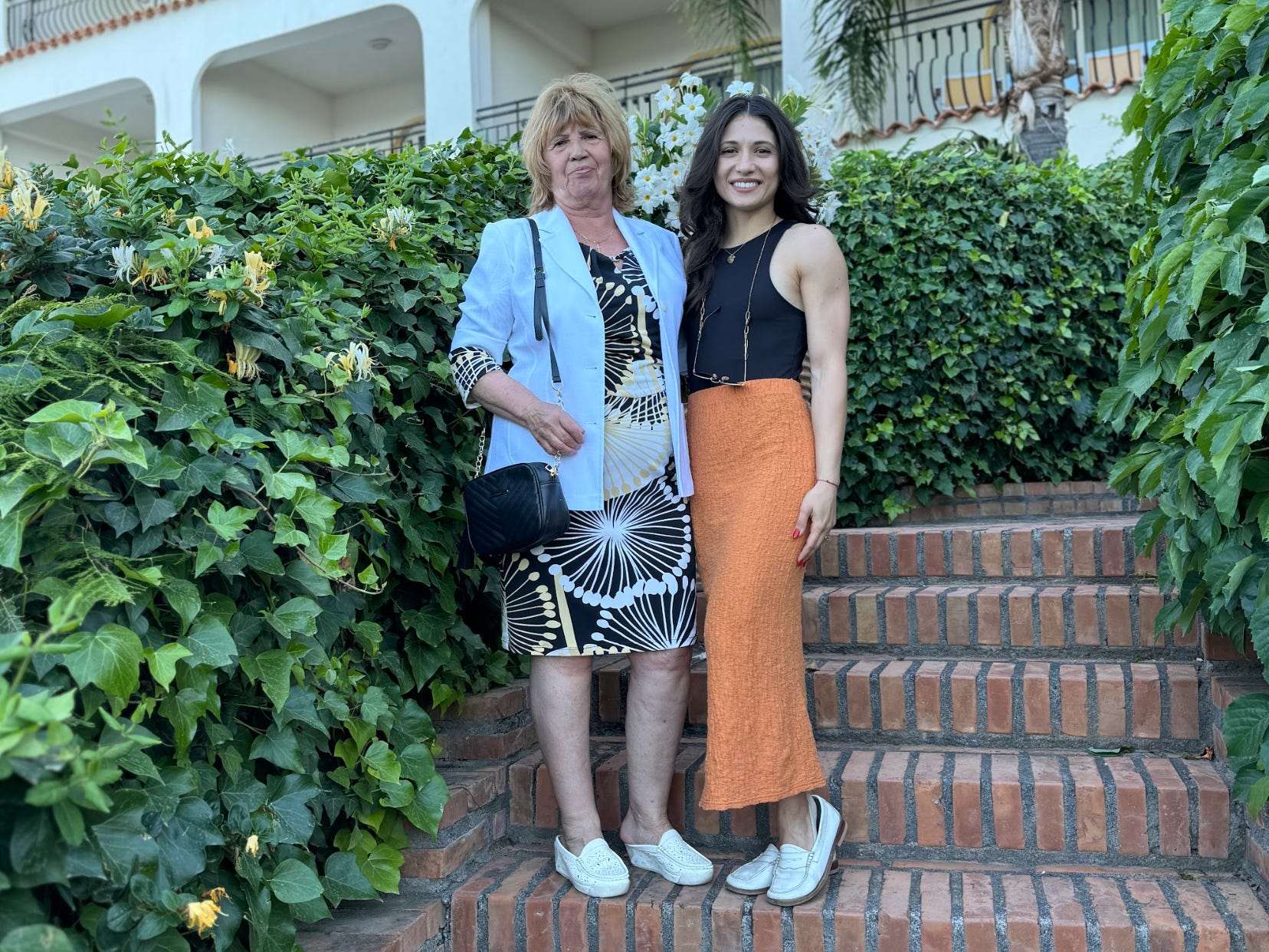 The writer and her grandmother on vacation in Sicily.