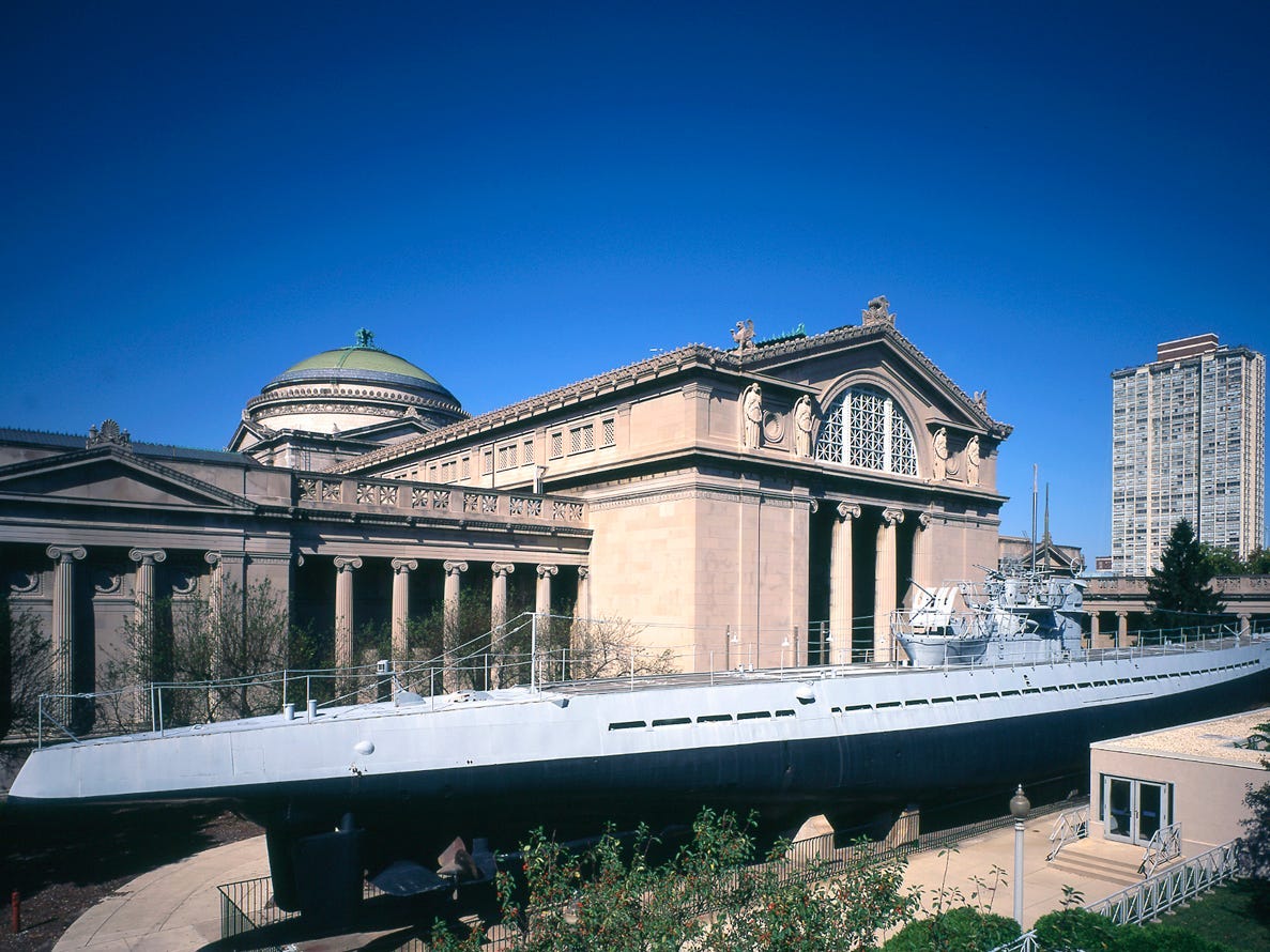 The U-505 on display outside the museum.