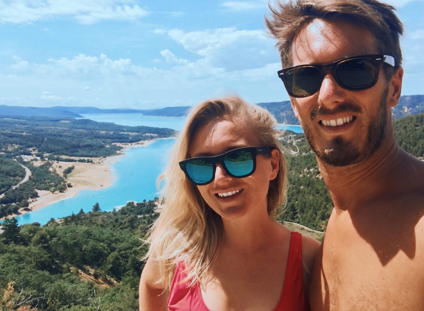 The writer and her husband on the French Riviera.