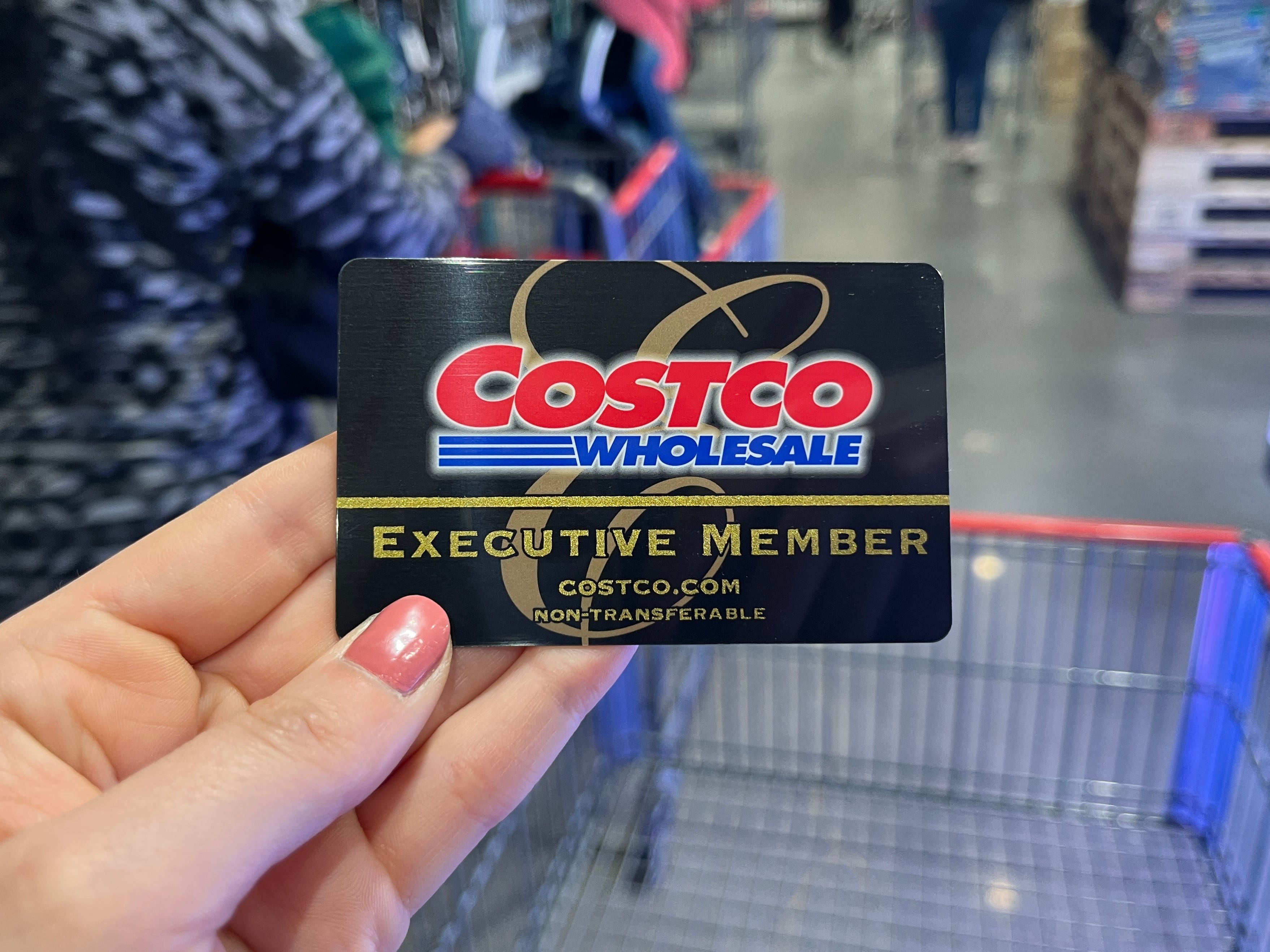 A Costco executive membership card.