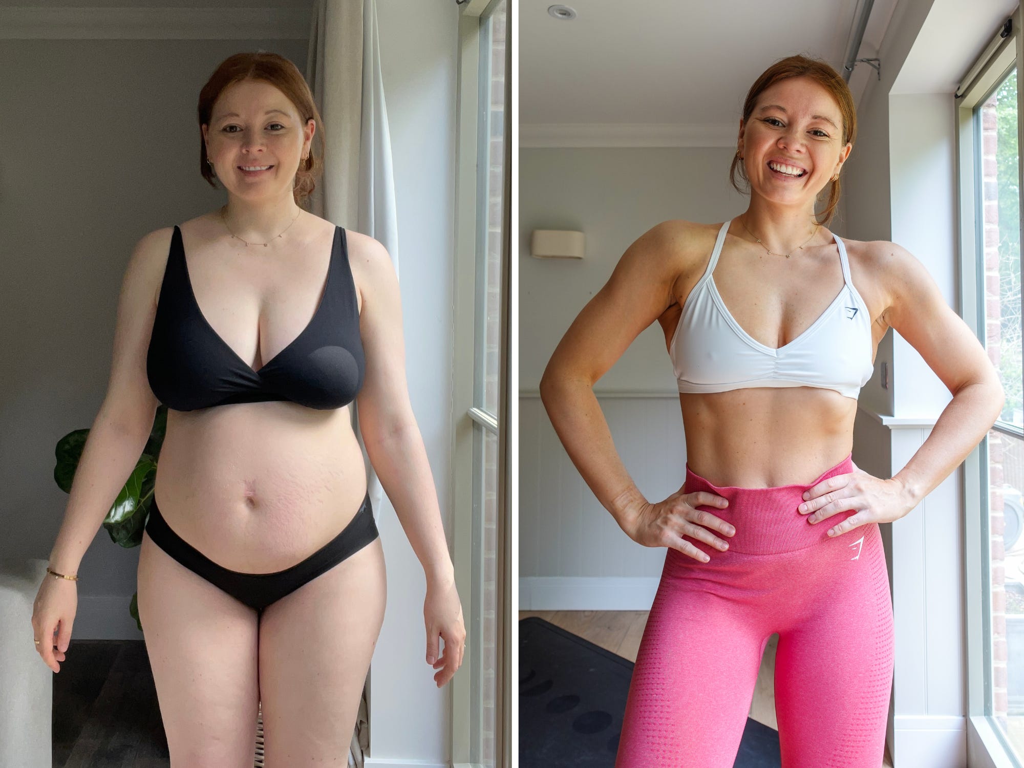 Emily Ricketts composite image showing postpartum journey