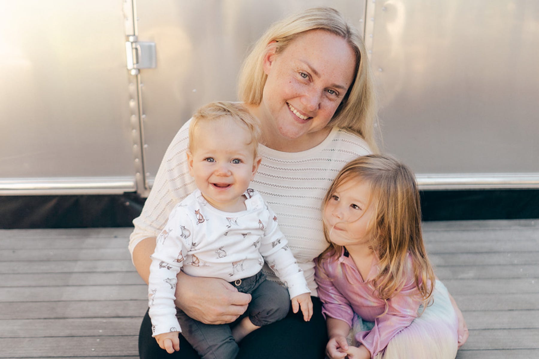 Monica Virga Alborno and kids
