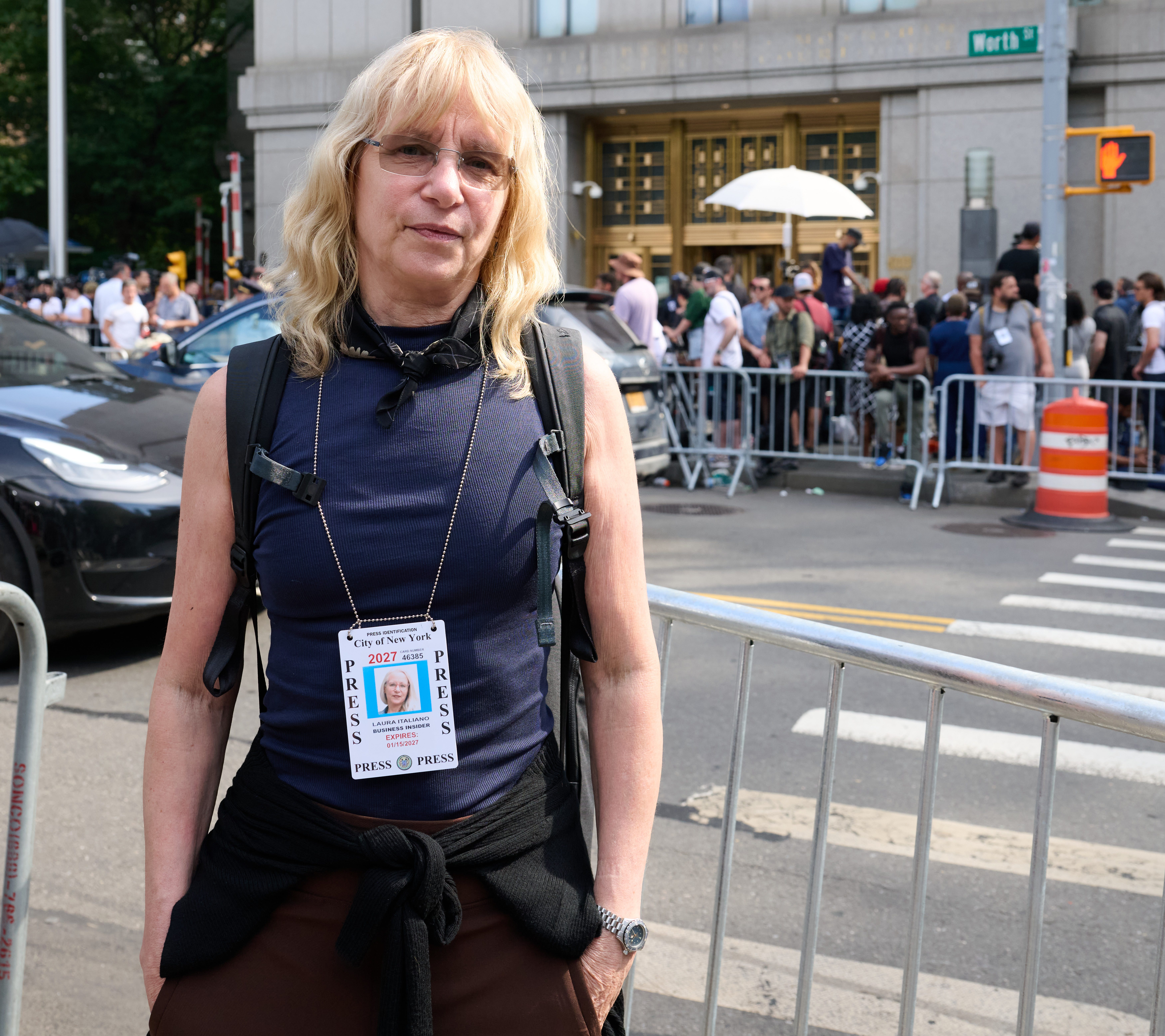 Laura Italiano outside the courthouse in New York