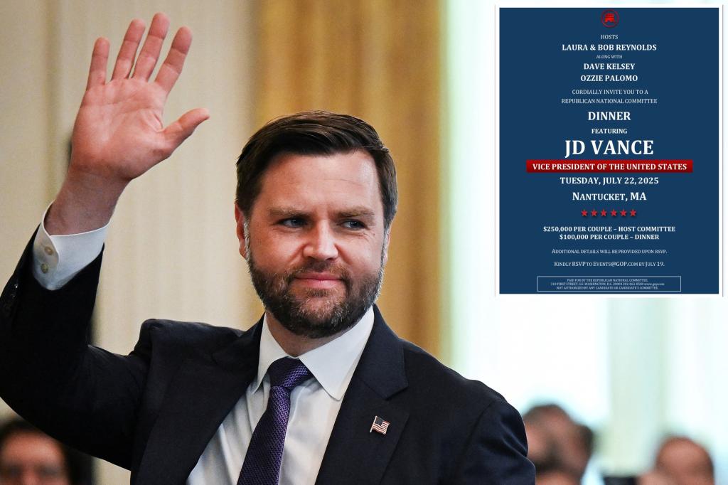 JD Vance rakes in $3M for GOP at Nantucket fundraiser, setting record for ritzy island