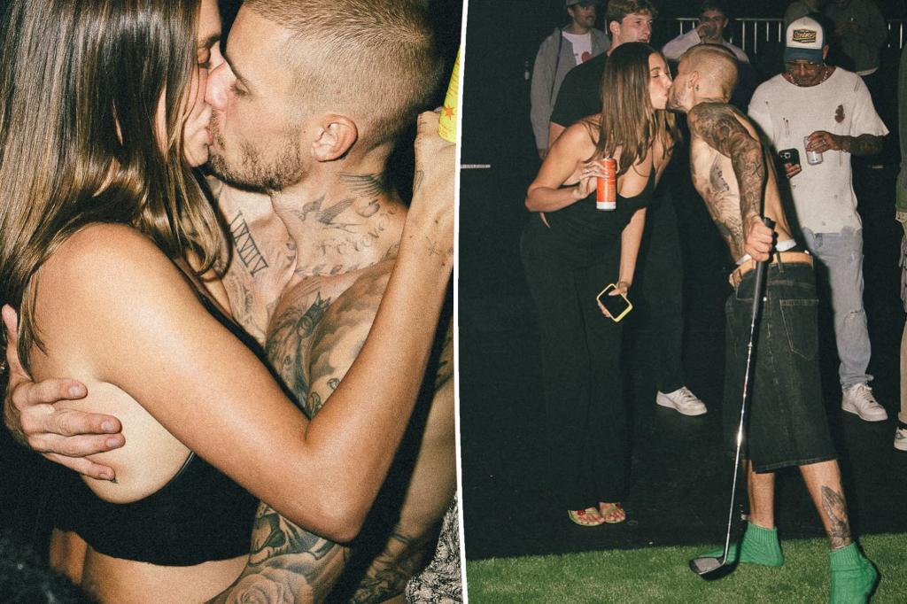 Justin and Hailey Bieber make out in steamy snap after he confesses marriage woes in new album