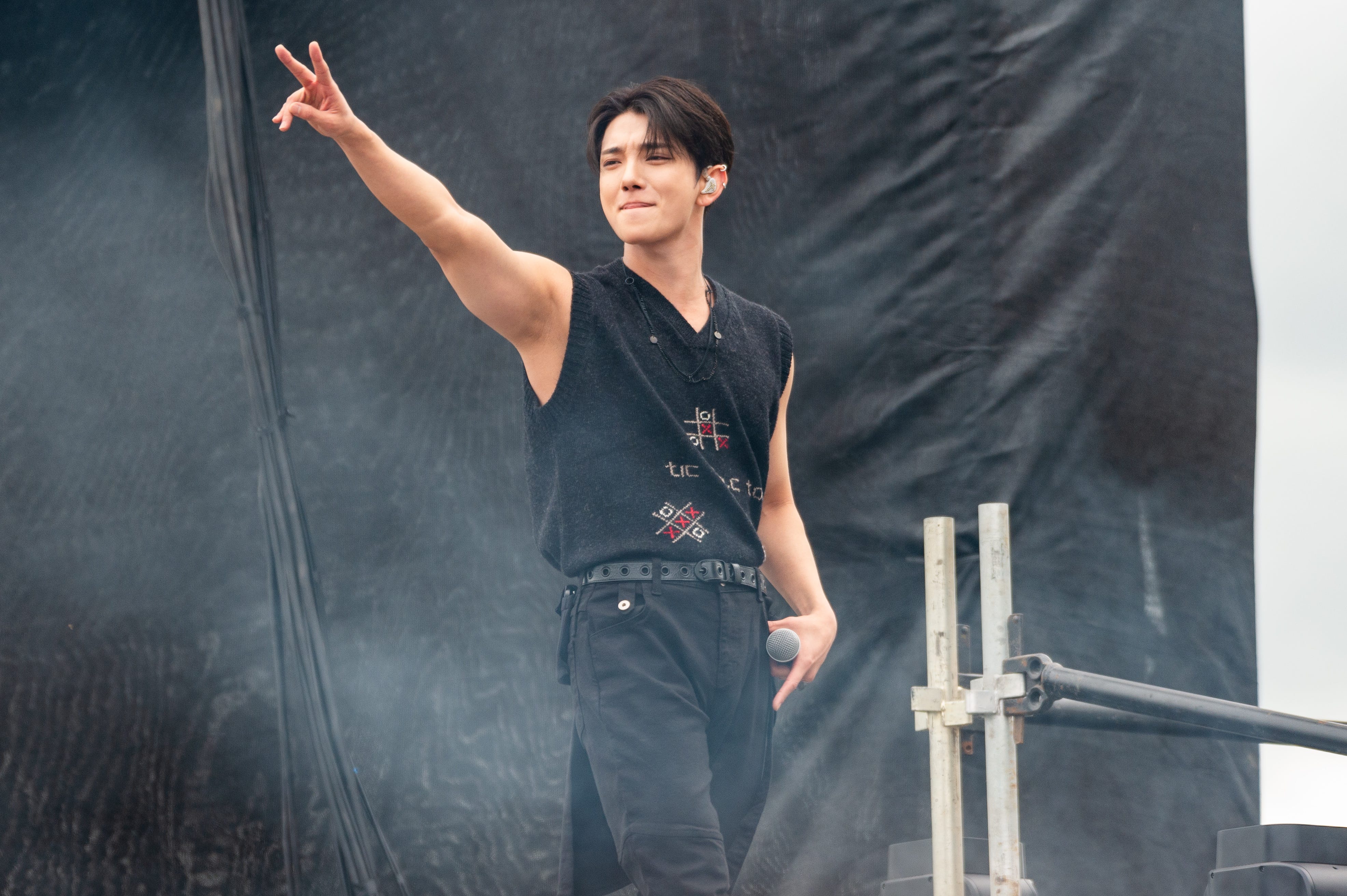Joshua of Seventeen performs during day three of Glastonbury Festival 2024 at Worthy Farm, Pilton on June 28, 2024 in Glastonbury, England.
