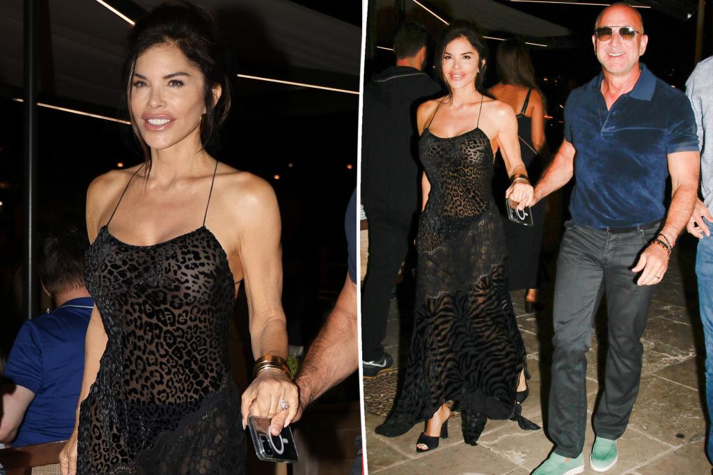 Lauren Sánchez shows her wild side in sheer animal-print dress on St. Tropez date night with Jeff Bezos