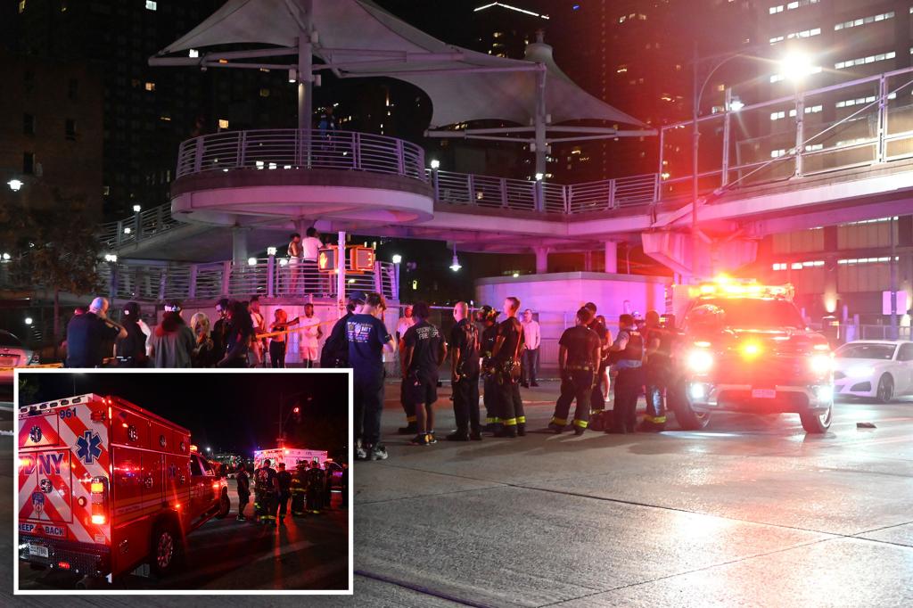 Man trying to defend himself from crook stealing gold bling shot outside NYC bar: cops