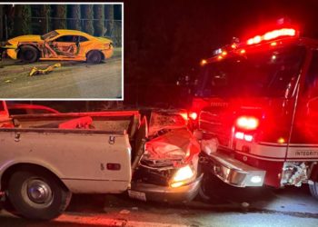 Maniac steals fire truck and smashes into at least 16 parked cars in wild rampage