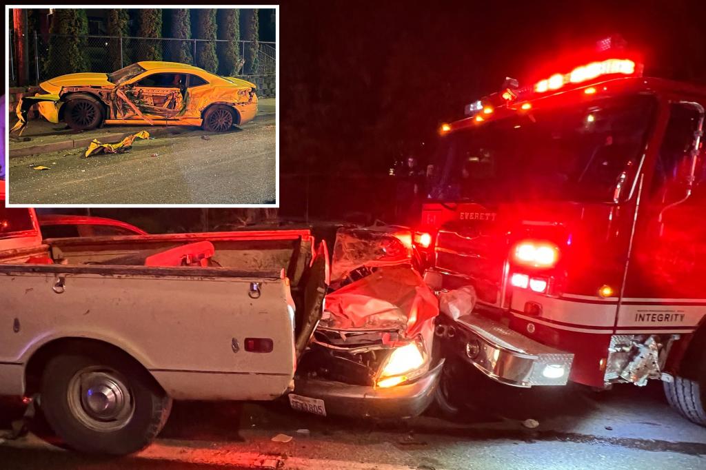 Maniac steals fire truck and smashes into at least 16 parked cars in wild rampage
