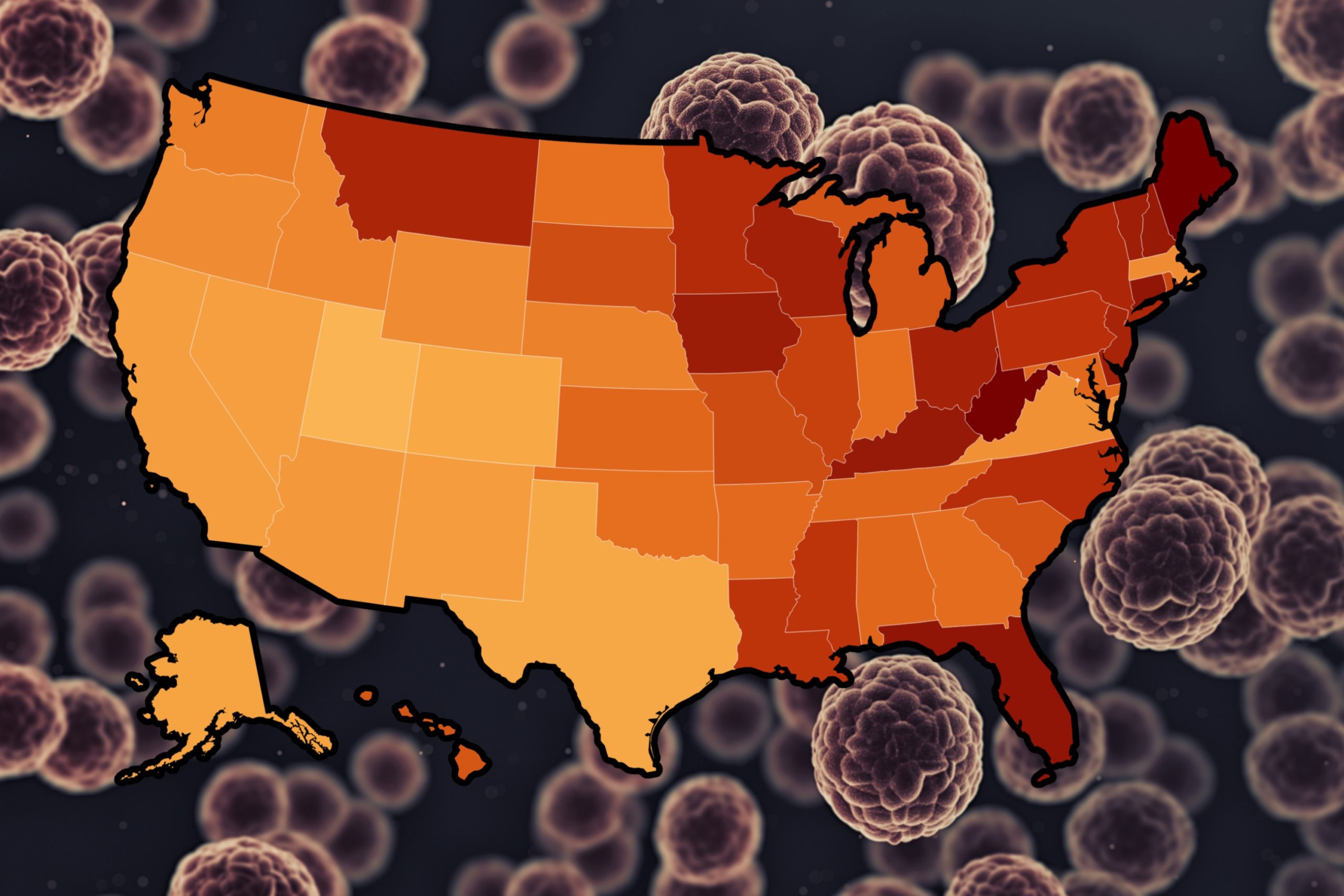 Map Shows States With Higher Cancer - Map Shows States With Higher Cancer Rates 