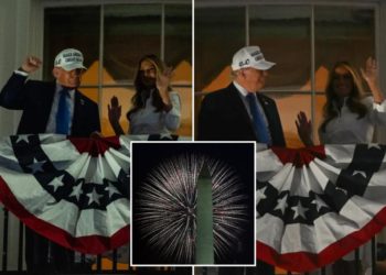 Melania does President Trump’s signature dance as first couple celebrates Fourth of July at White House