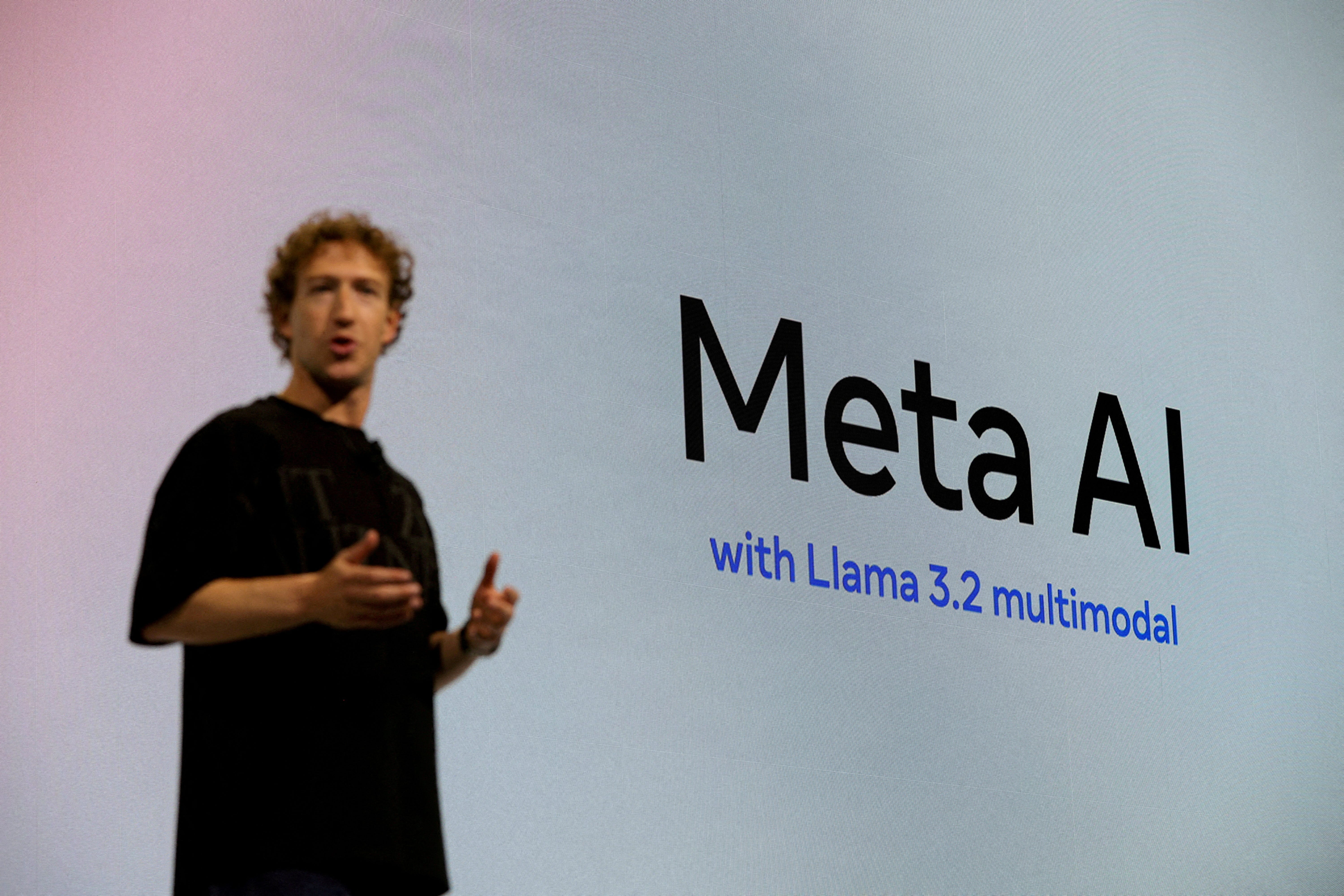 Meta CEO Mark Zuckerberg is shown at a company event in California