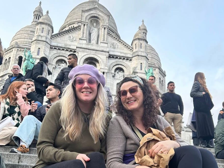 The writer and her best friend in France, on vacation.