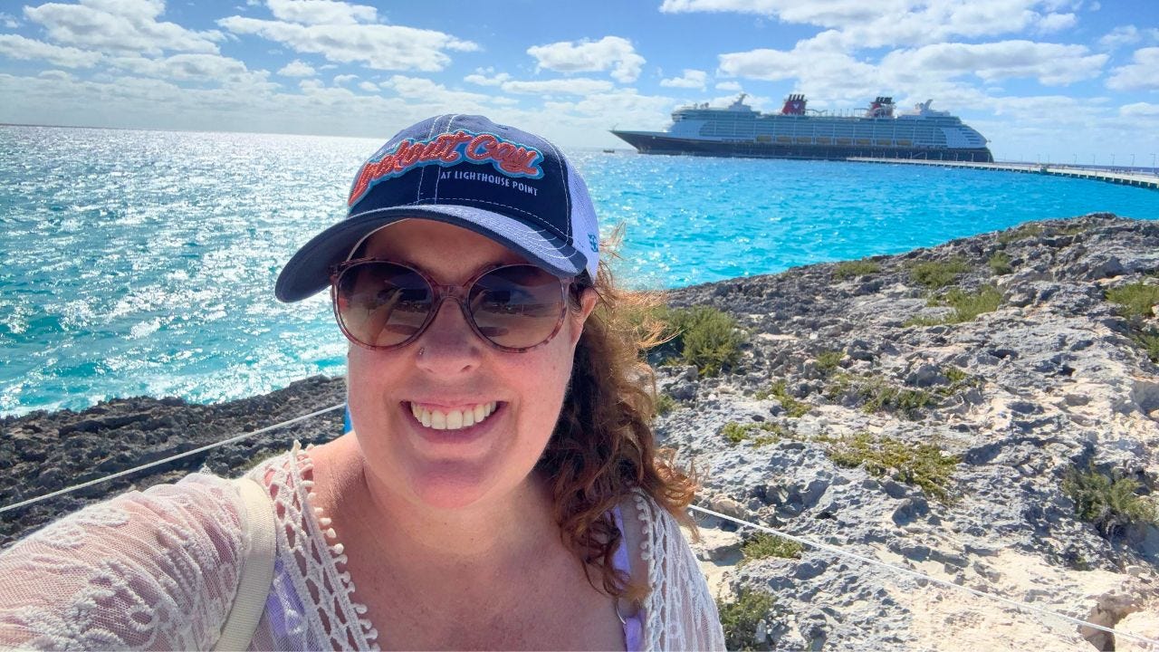 Author Chantelle Kincy smiling in Lookout Cay