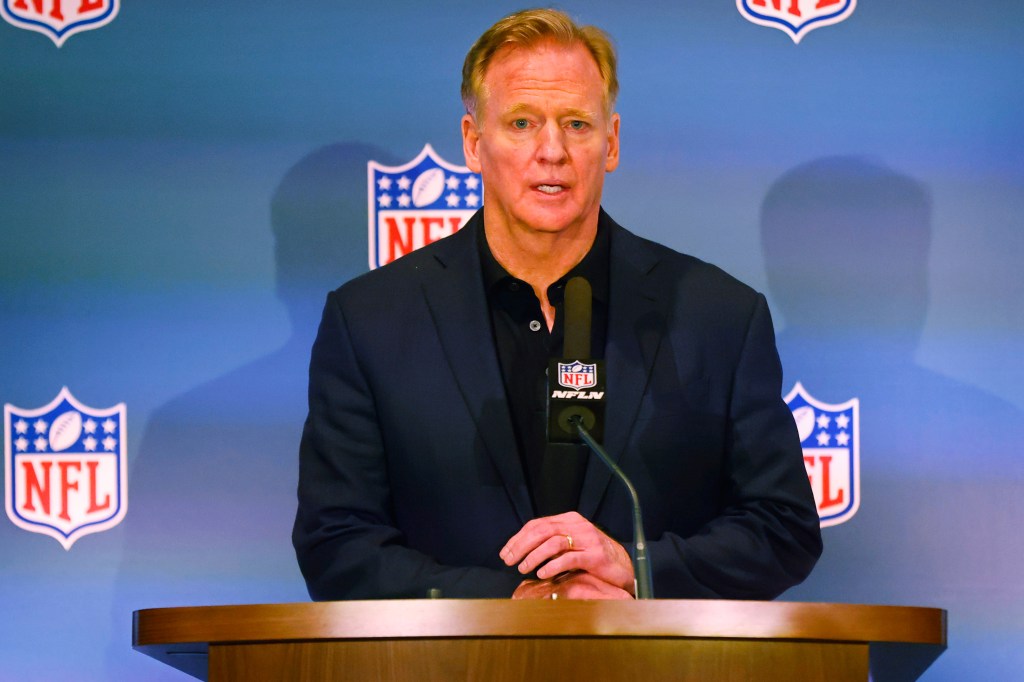 Roger Goodell at an NFL press conference.