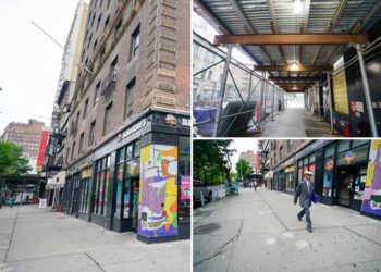 NYC-owned UWS scaffolding shed up for more than a decade finally removed — sort of: ‘Out of control’