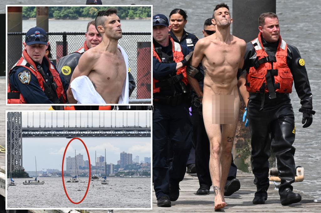 Naked NYC man steals boat, takes joyride in Hudson River as cops chase him
