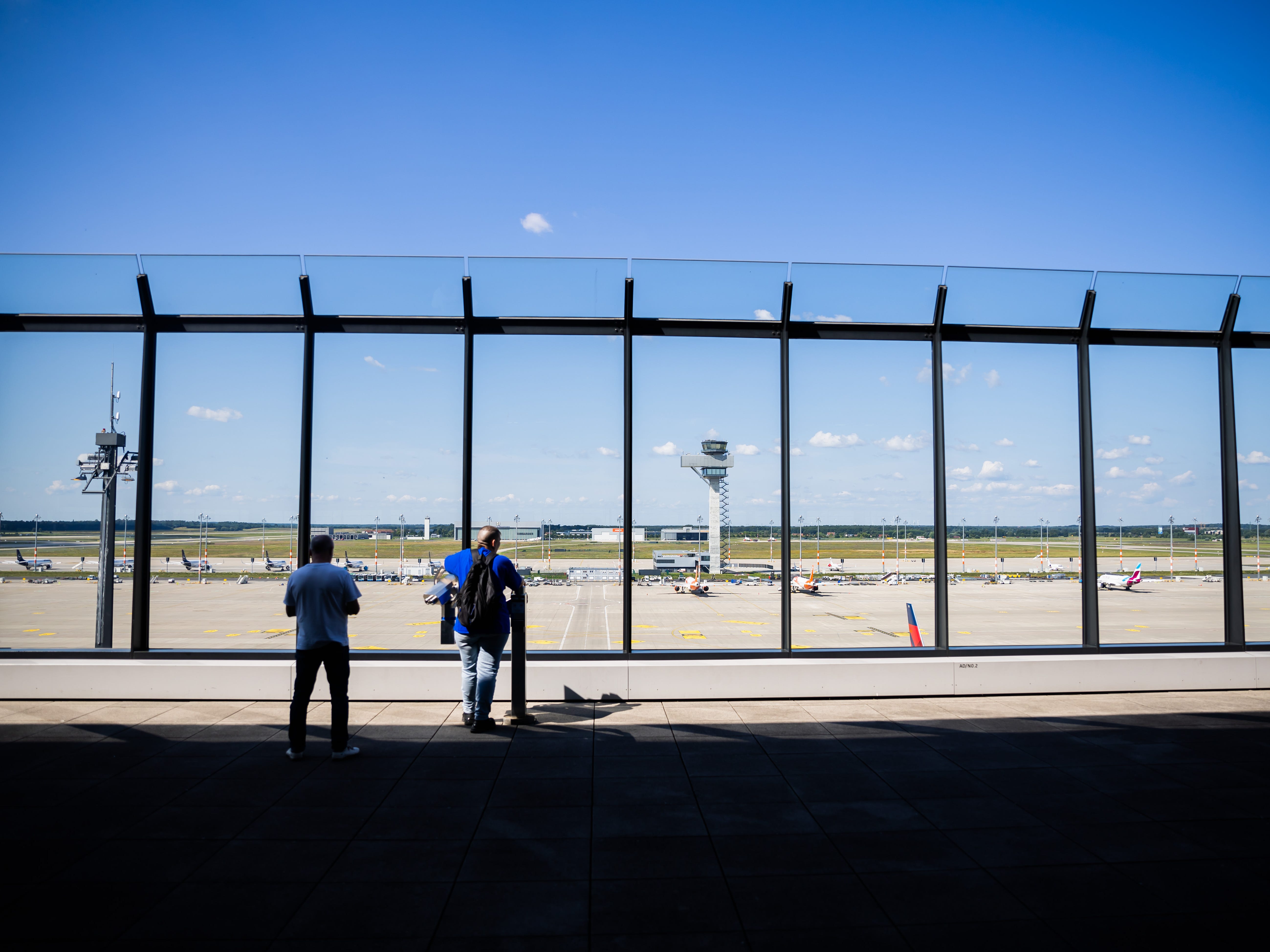 An observation deck at Berlin Brandenburg Airport.
