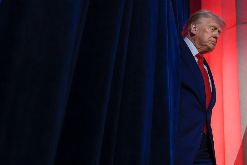 President Donald Trump takes to the stage at an AI summit on July 23, 2025 in Washington, D.C.