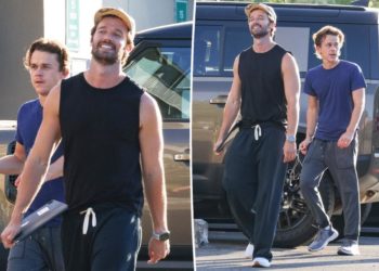 Patrick Schwarzenegger shows off toned arms during LA outing with fellow nepo baby John Owen Lowe
