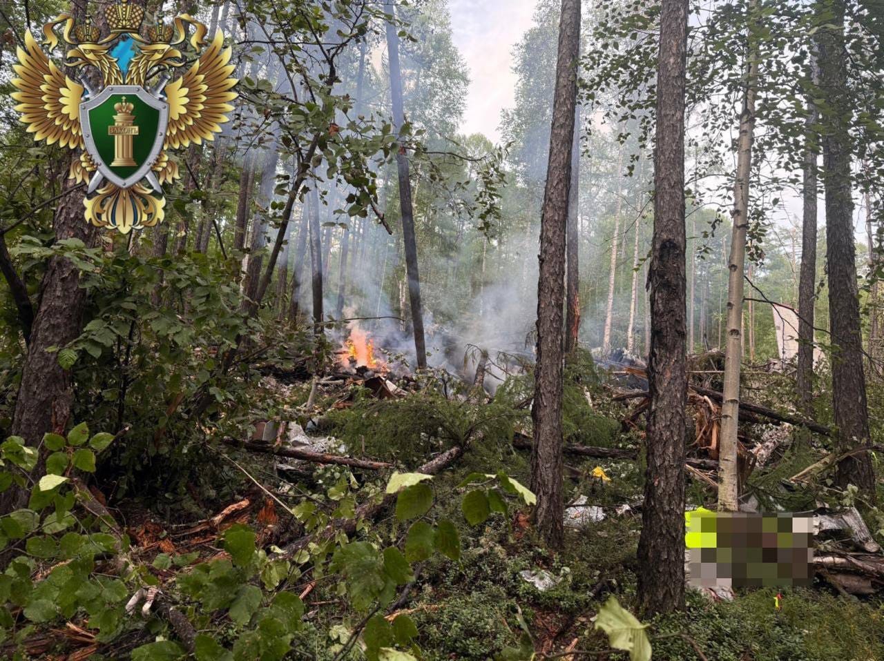 A general view of the site after a Russian passenger plane that disappeared from radar during a flight in the Far East Amur region.