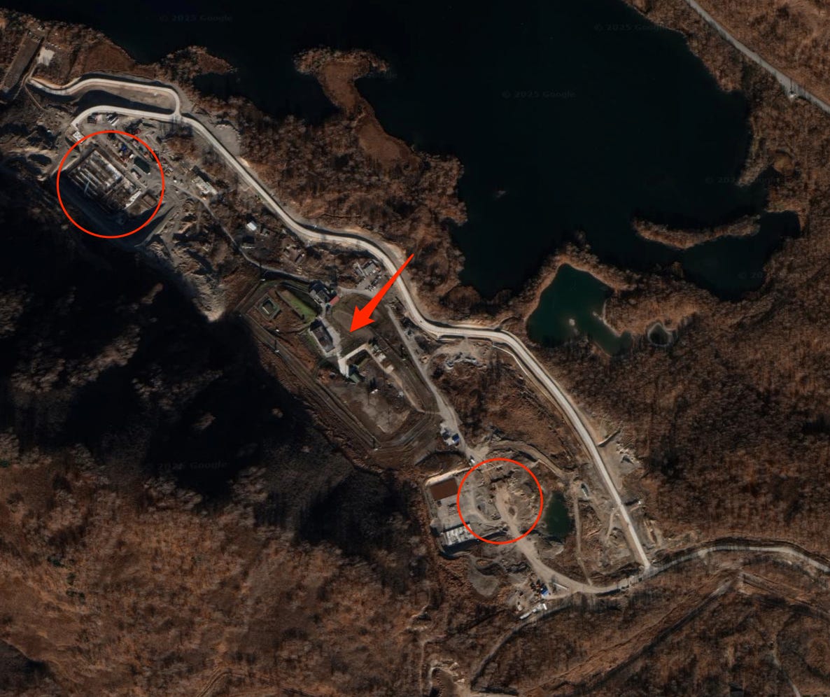 Annotations show the location of likely missile or warhead storage sites.